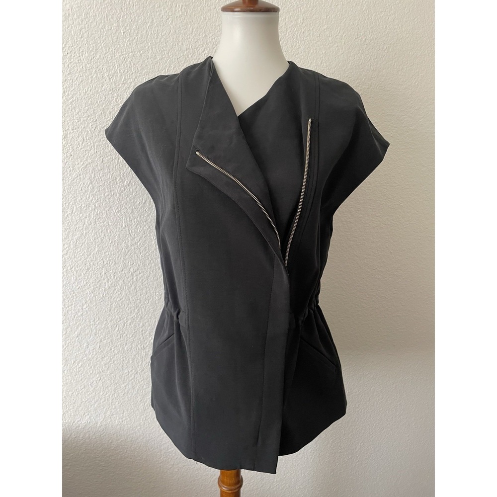 Vince Cupro Vest Women XS Utility Streetwear Quiet Luxury Whimsigoth Minimalist
